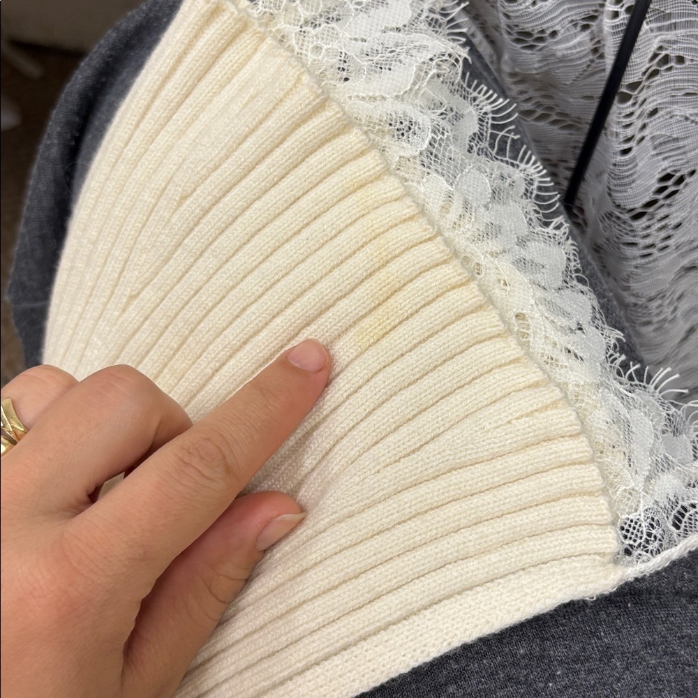 Banana Republic x Olivia Palmero Elegant Knit Lace Turtleneck Sweater Small - Picture 11 of 11